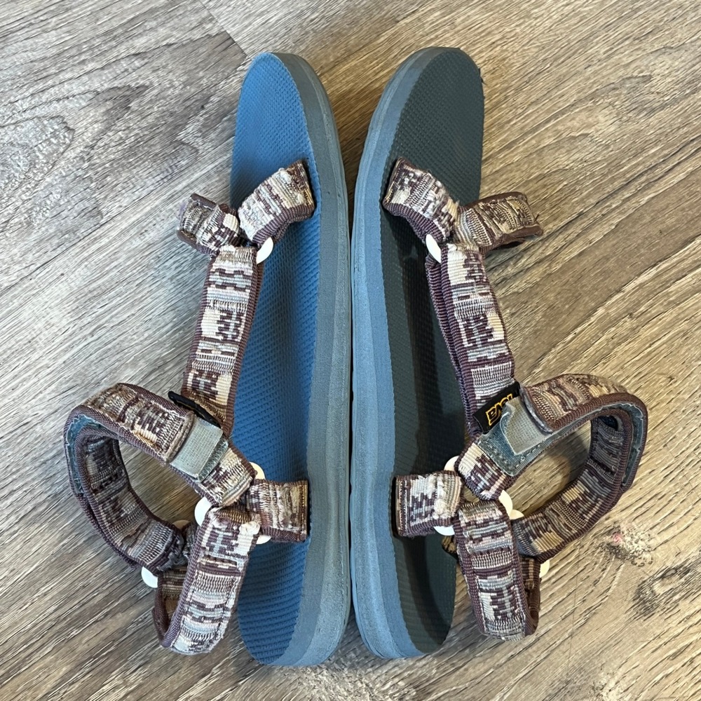 Teva Original Universal Sandals Womens 10 Brown Geometric Sporty 1003987
